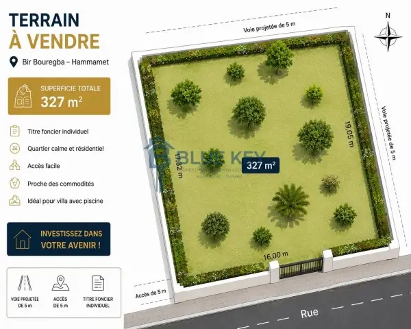 Terrain a vendre située a Manaret Hammamet